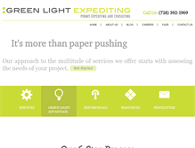 Tablet Screenshot of greenlightexpediting.com